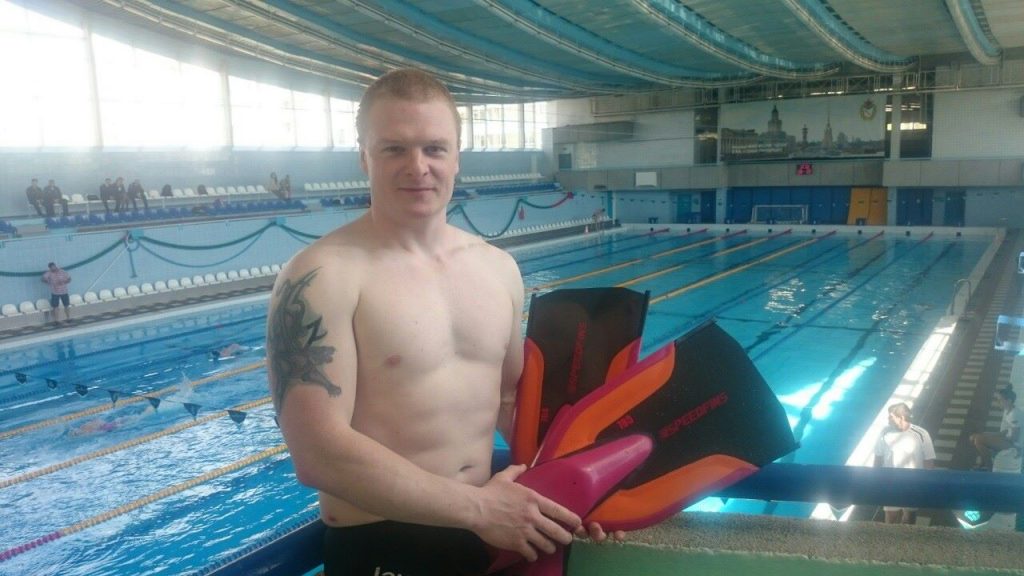 Pavel Kabanov con sus SpeedFins Hyper